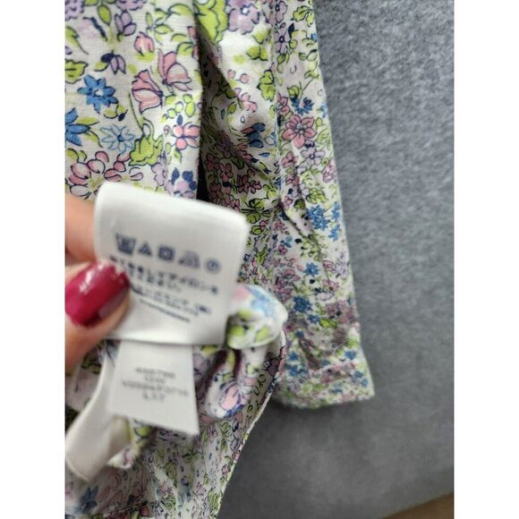 Lands End Womens Floral Button-Up Shirt S Cotton/Linen Blend - Picture 4 of 5